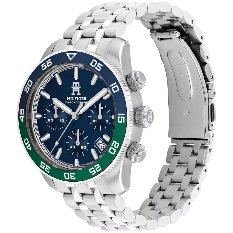 Tommy Hilfiger Men's Damon Quartz Watch 1792185 41mm Blue Dial Stainless Steel