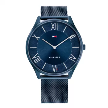 Tommy Hilfiger Men's Decker Quartz Watch 1710514 43mm Blue Dial Brown Leather