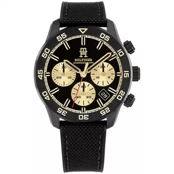 Tommy Hilfiger Men's Decker Quartz Watch 1792182 41mm Blue Dial Brown Leather