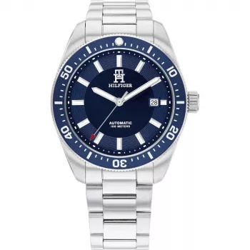 Tommy Hilfiger Men's Watch 1710591 40mm Stainless Steel Blue Dial Brown Leather
