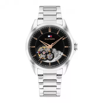 Tommy Hilfiger Men's Watch 1710718 39mm Blue Dial Brown Leather Strap