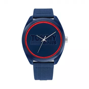 Tommy Hilfiger Men's Watch 1792041 45 mm Blue Dial Brown Leather Strap