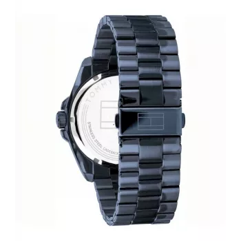 Tommy Hilfiger Men's Watch TH1791689 44mm Blue Dial Brown Leather Strap
