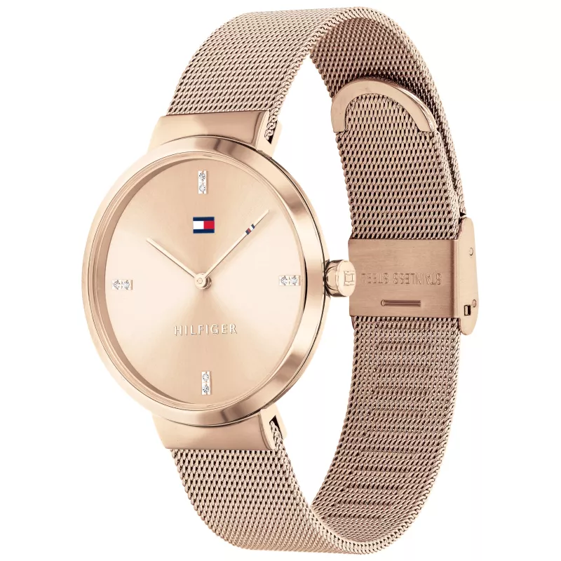 Tommy Hilfiger Women's 1782218 Quartz Analog Watch 35mm Silver Stainless Steel Mesh