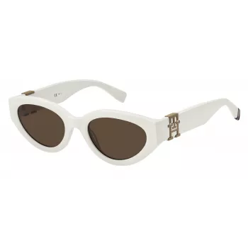 TOMMY HILFIGER Women's Pilot Sunglasses TH-1957-S-SZJ | Havana Frame, Brown Gradient Lens 54/21/140 mm