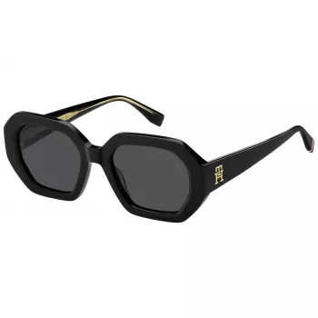 Tommy Hilfiger Women's TH-2155-S-807 Sunglasses - Black Frame, Grey Lens, 52mm