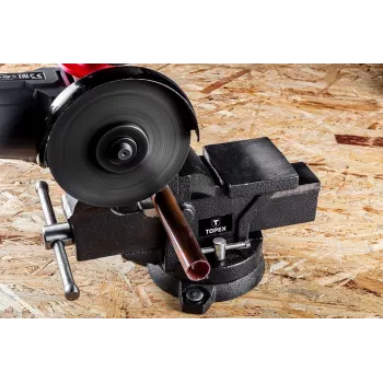 TOPEX Swivel Locksmith Vise 125 mm with 360° Rotating Base and Anvil