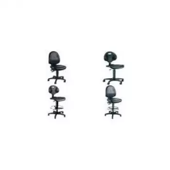 Topstar TEC 20 Work Chair, Polyurethane Black, Special Trough Seat, 300 mm Backrest, 72220 PUO