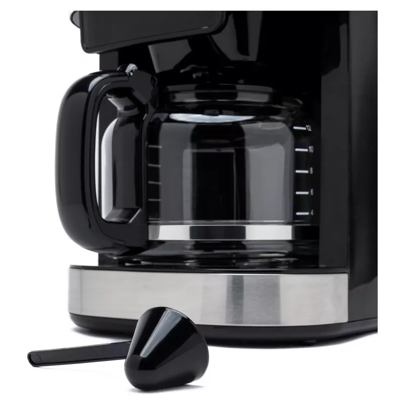 Tornado TCM1025A-GS Filter Coffee Machine with Grinder, 1.25L, 1000W, Stainless Steel/Black