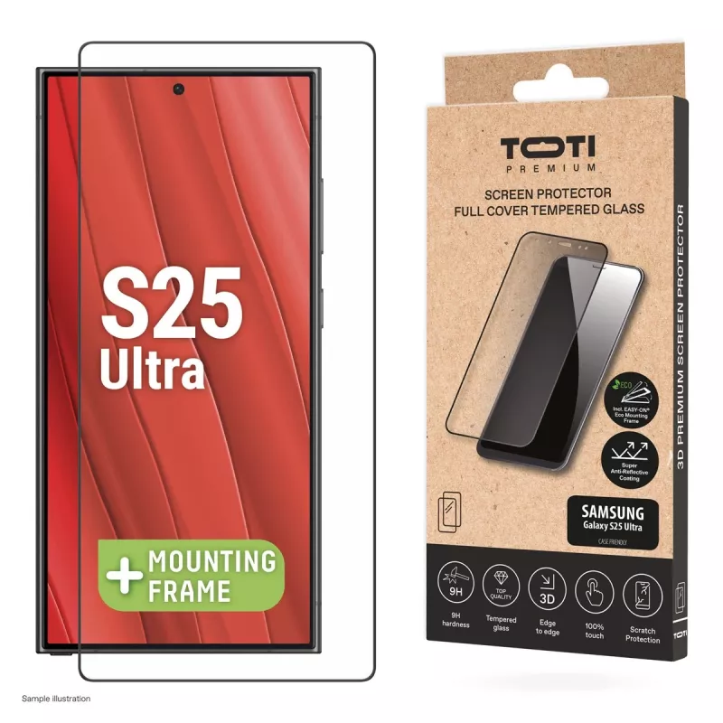 TOTI PREMIUM 3D Tempered Glass Screen Protector Full Cover for Samsung Galaxy S25 Ultra