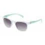 TOUS Sunglasses STO912-536G7M Women's Havana Acetate Square Sunglasses with Brown Gradient Lenses