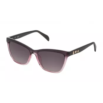TOUS Women's STOA23-560G49 Butterfly Sunglasses, Havana Frame, Brown Gradient Lens, 56mm