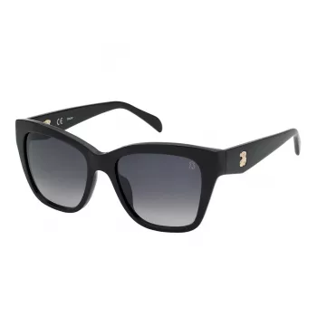 TOUS Women's Sunglasses STOB40-540700 - Acetate Frame, Polycarbonate Lenses, UV400 Protection, 54mm Lens Width, Black/Grey
