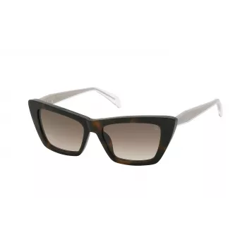 TOUS Women's Sunglasses STOB45-5401AY - Rectangular Acetate Frame, Gradient Grey Lenses, UV400 Protection
