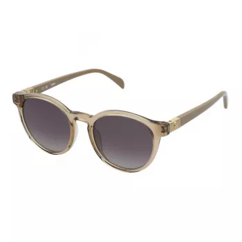TOUS Women's Sunglasses STOB89-5107AY Havana Acetate Square Frame Brown Gradient Lens 51mm