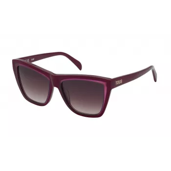 TOUS Women STOC25V5408LA Sunglasses Havana Acetate Butterfly Cat Eye 54mm