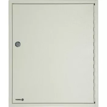 TOYA VOREL 78436 Steel Key Cabinet with Cylinder Lock, 10 Hooks, Grey, Wall-Mountable