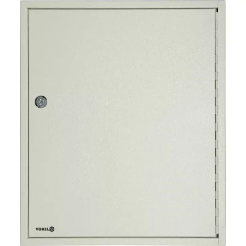 TOYA VOREL 78436 Steel Key Cabinet with Cylinder Lock, 10 Hooks, Grey, Wall-Mountable