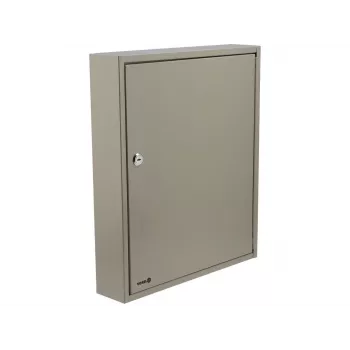 TOYA VOREL 78436 Steel Key Cabinet with Cylinder Lock, 10 Hooks, Grey, Wall-Mountable