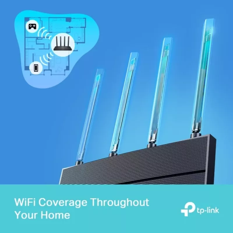 TP-Link Archer AX18 Wi-Fi 6 Dual-Band Gigabit Wireless Router (AX1800, 4x Gigabit LAN, Black)