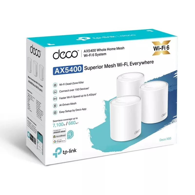 TP-Link Deco X60 V2 AX3000 Whole Home Mesh Wi-Fi 6 System (1-Pack)