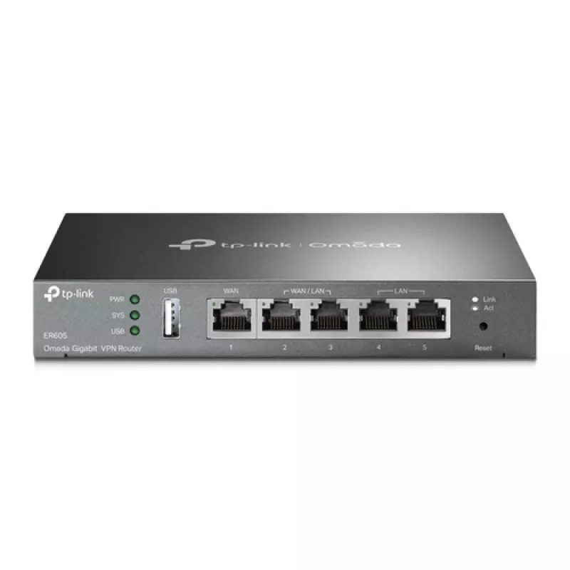 TP-LINK ER605 SafeStream Gigabit VPN Router with 4-Port Switch, 3 WAN Ports, Wall-Mountable