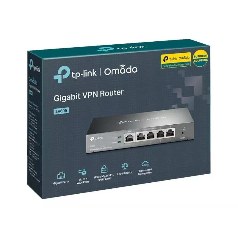 TP-LINK ER605 SafeStream Gigabit VPN Router with 4-Port Switch, 3 WAN Ports, Wall-Mountable