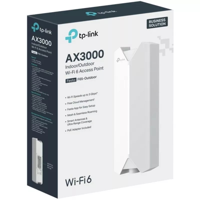 TP-Link Festa F65-Outdoor (EU) AX3000 Outdoor Wi-Fi 6 Access Point, Dual-Band, PoE+, IP67