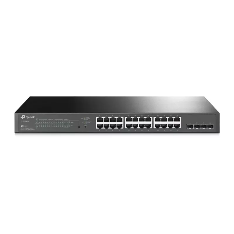 TP-Link JetStream 28-Port Gigabit Smart PoE+ Switch with 24-Port PoE+ and 4 SFP Slots