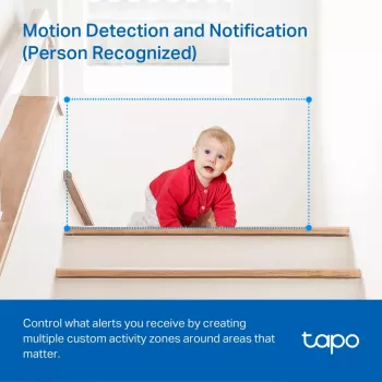 TP-Link Tapo C200C Pan/Tilt Home Security Wi-Fi Camera - 1080p Full HD, 360° Horizontal Range, Two-Way Audio, Night Vision up to 9m, MicroSD up to 256GB, White