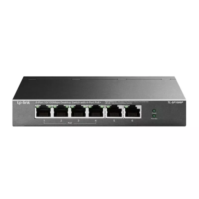 TP-LINK TL-SF1006P 6-Port 10/100 Mbps Desktop Switch with 4-Port PoE+ (67W)