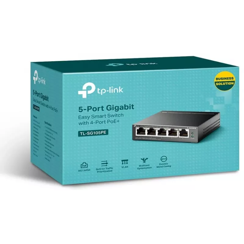 TP-Link TL-SG105PE Easy Smart Gigabit Switch with 4-Port PoE+