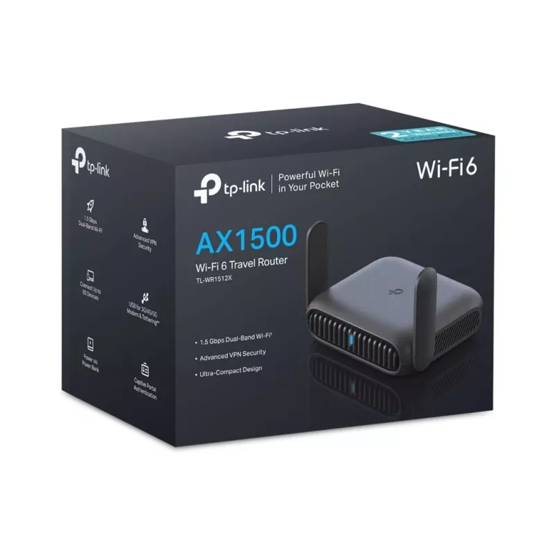 TP-Link TL-WR1512X Roam 6 AX1500 Wi-Fi 6 Dual-Band Gigabit Travel Router