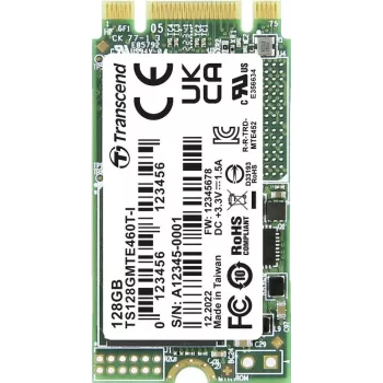 Transcend TS128GMTE460T-I 128GB M.2 2242 PCIe Gen3 x2 NVMe Industrial SSD