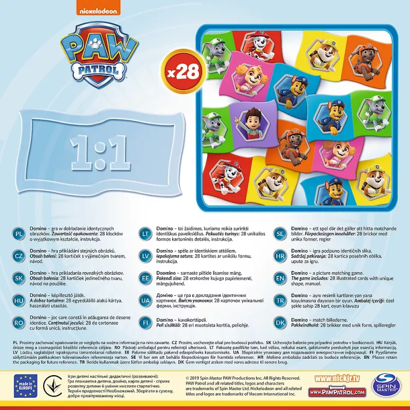 TREFL GRY Domino Paw Patrol – Educational Game for Children