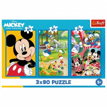 Trefl Puzzle - 3x80 - Mickey Mouse Team Trefl 34887