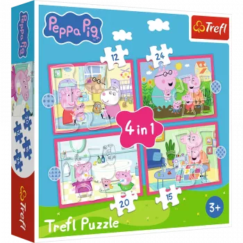 TREFL PUZZLE 4-in-1 Puzzle (12, 15, 20, 24) – Peppa Loves Adventures – Trefl 34672