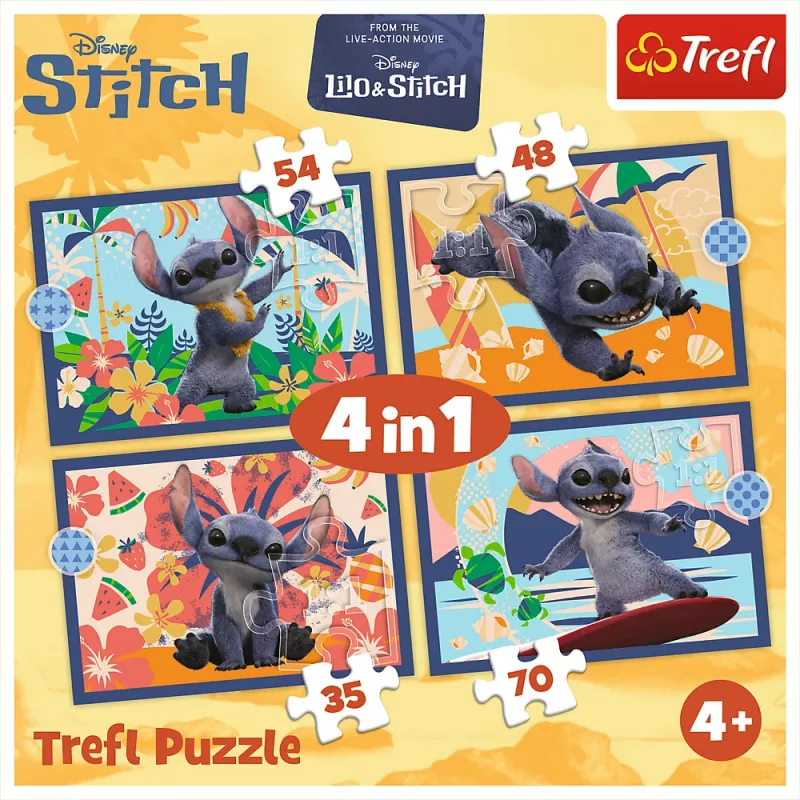TREFL PUZZLE 4-in-1 Puzzle – Hawaiian Vacation – Disney Stitch Trefl 34666