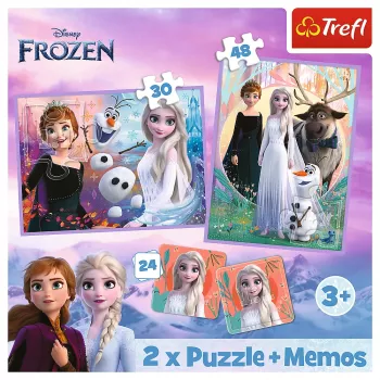 TREFL PUZZLE Puzzle - 2in1 + Memos Princesses in Their Land - Disney Frozen 2 93335