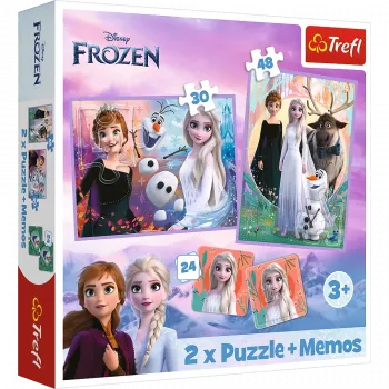 TREFL PUZZLE Puzzle - 2in1 + Memos Princesses in Their Land - Disney Frozen 2 93335