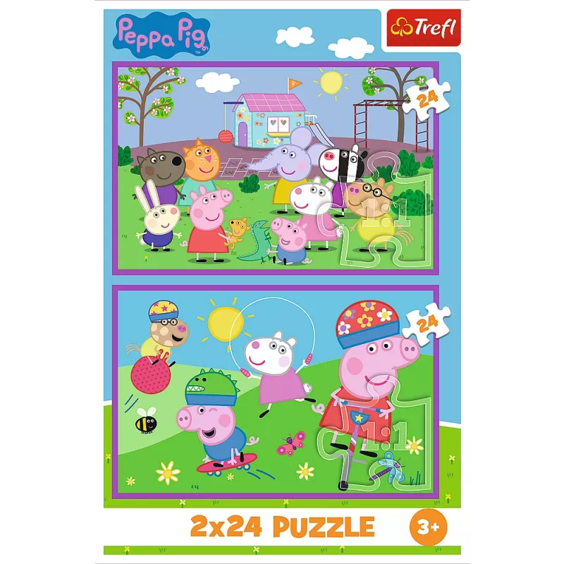 TREFL PUZZLE Puzzle - 2x24 - Peppa on the playground - Peppa Pig 34435