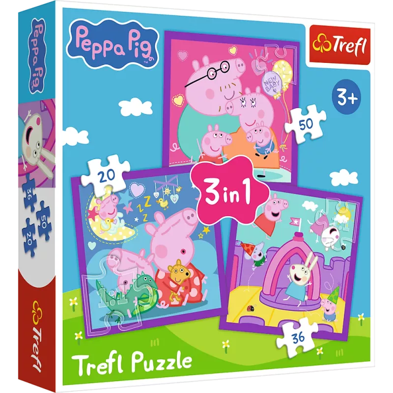 TREFL PUZZLE Puzzle - 3 in 1 - Peppa Pig's Habits Trefl 34893
