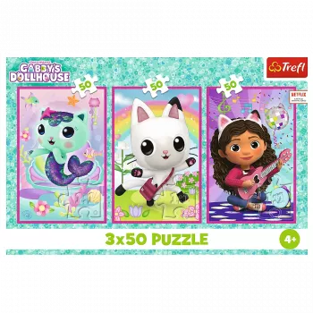 TREFL PUZZLE Puzzle 3x50 - Meet Gabby and the Gabbys Dollhouse Trefl 34876