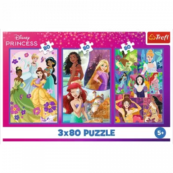 TREFL PUZZLE Puzzle - 3x80 - Princess friends - Disney Princess Trefl 34884