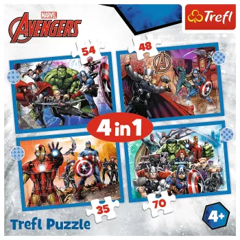 TREFL PUZZLE Puzzle 4 in 1 Brave Avengers 26006