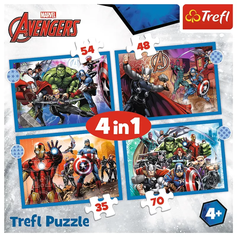 TREFL PUZZLE Puzzle 4 in 1 Brave Avengers 26006