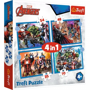 TREFL PUZZLE Puzzle 4 in 1 Brave Avengers 26006