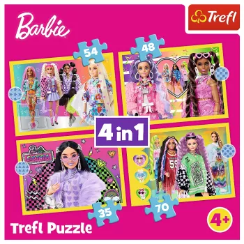 TREFL PUZZLE Puzzle - 4 in 1 - Happy World of Barbie Trefl 34626