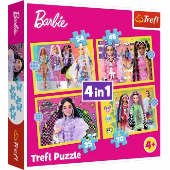 TREFL PUZZLE Puzzle - 4 in 1 - Happy World of Barbie Trefl 34626