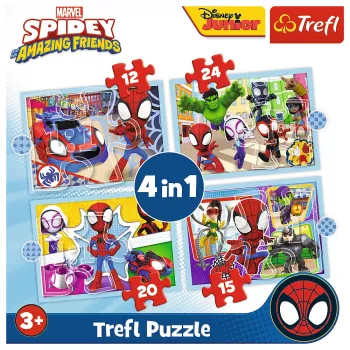 TREFL PUZZLE Puzzle - 4in1 (12, 15, 20, 24) - Ekipa Spidaya 34611